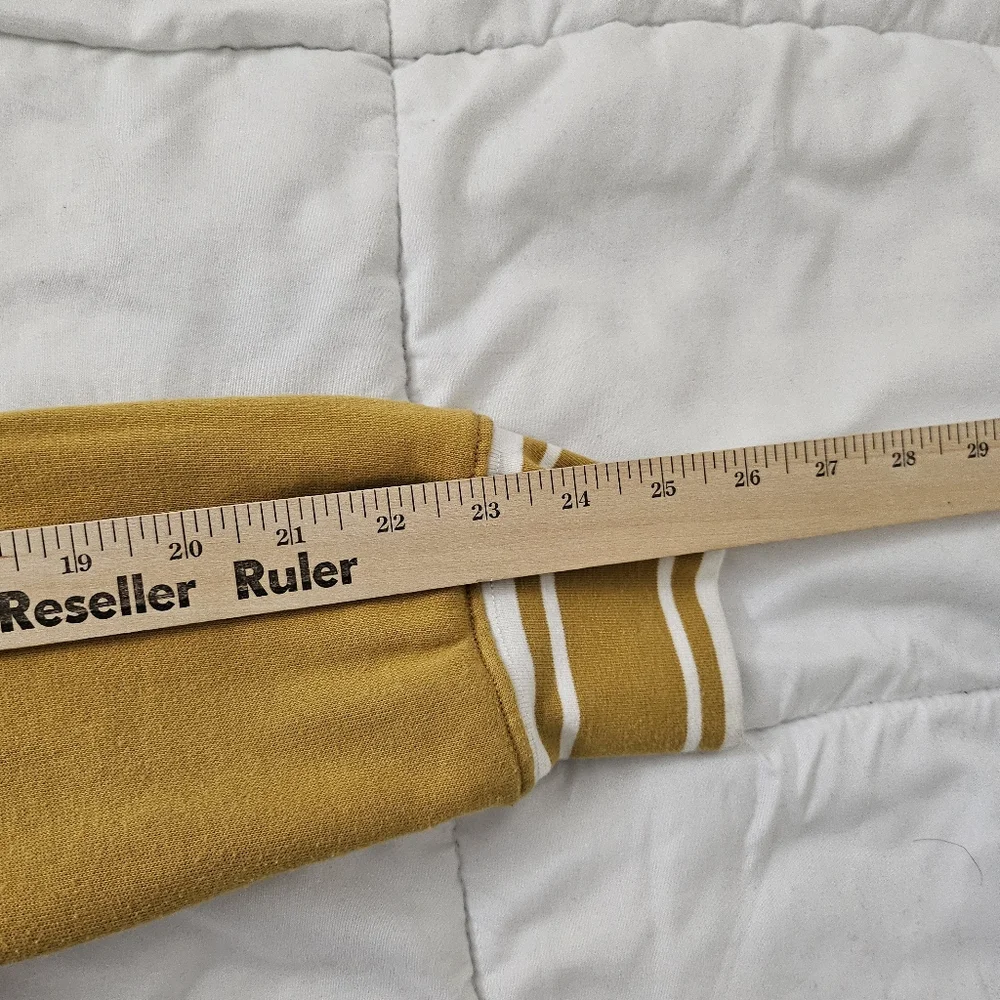 True Religion Sweatshirt Mens Medium Yellow Coast Collegiate Pullover Hoodie